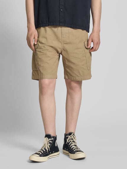REVIEW Korte cargobroek met elastische band Taupe - 4
