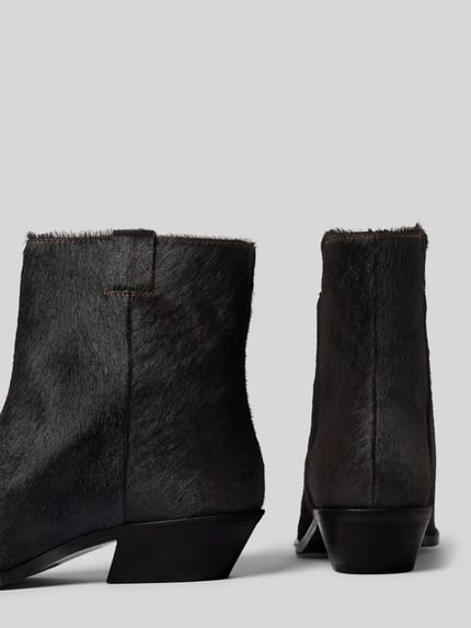 ALOHAS Stiefeletten aus echtem Leder mit Kunstfellbesatz Modell 'Syd' Dunkelbraun 2