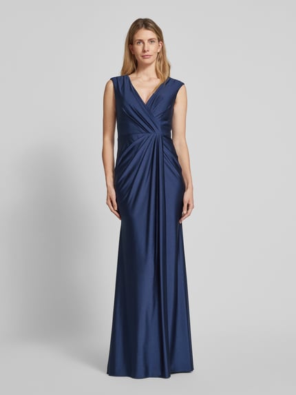 unique Avondjurk met plooien Marineblauw - 4