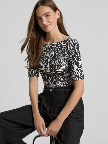 Lauren Ralph Lauren T-shirt z dekoltem w łódkę model ‘JUDY’ Złamany biały 3