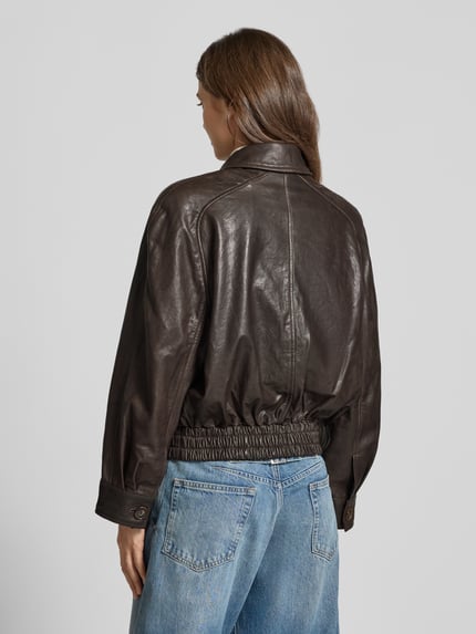 DRYKORN Lederjacke mit Reißverschluss Modell 'PATNEY' Dunkelbraun 5