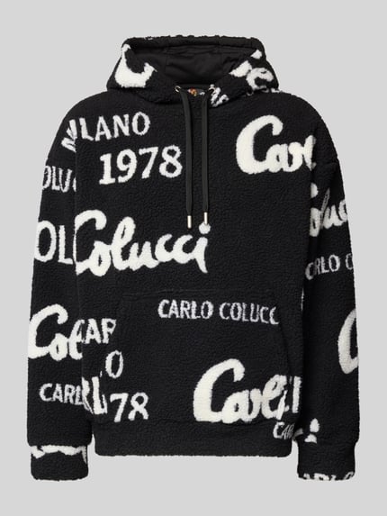 Carlo Colucci Oversized hoodie met kangoeroezak Zwart - 2