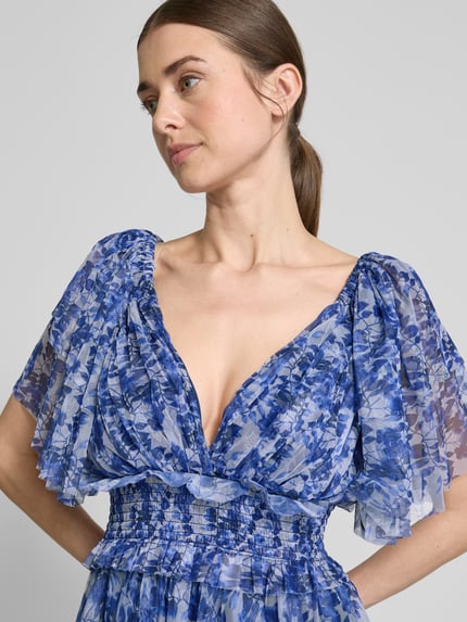 Lace & Beads Cocktailkleid mit Volants Dunkelblau 3
