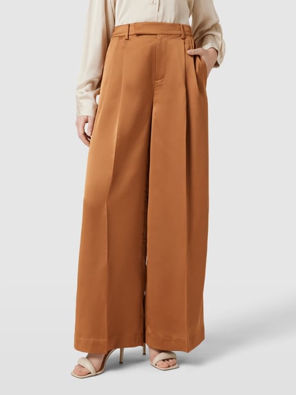 Lauren Ralph Lauren Spodnie w kant z zakładkami w pasie model ‘NAHVA’ Miedziany 4
