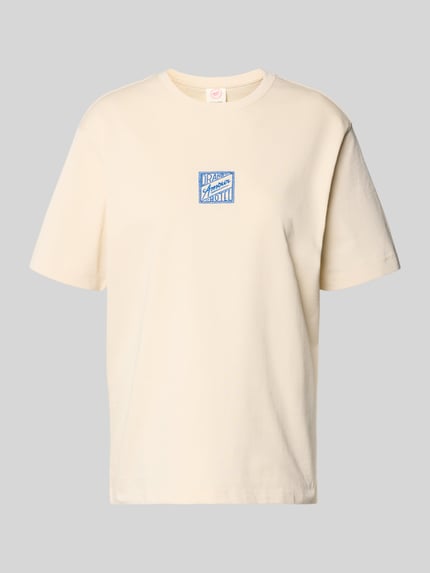 Produktfoto, Relaxed Fit T-Shirt aus reiner Baumwolle Modell 'BROOK SS HOTEL' von Selected Femme in Unifarbe, Jersey mit Label Stitching.
