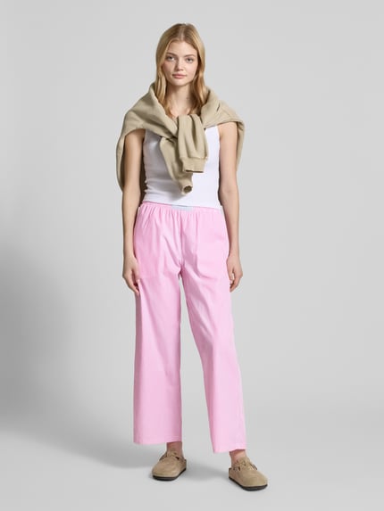 ANOTHER COTTON LAB Wide Leg Pyjama-Hose mit Eingrifftaschen Rosa 1