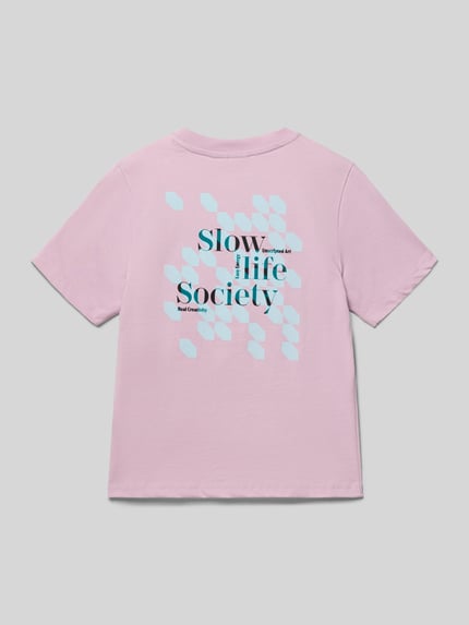 Garcia Regular Fit T-Shirt mit Logo-Print Rosa 3