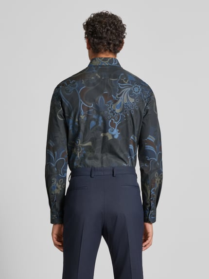 OLYMP No. Six Regular fit vrijetijdsoverhemd met all-over bloemenprint Olijfgroen - 5