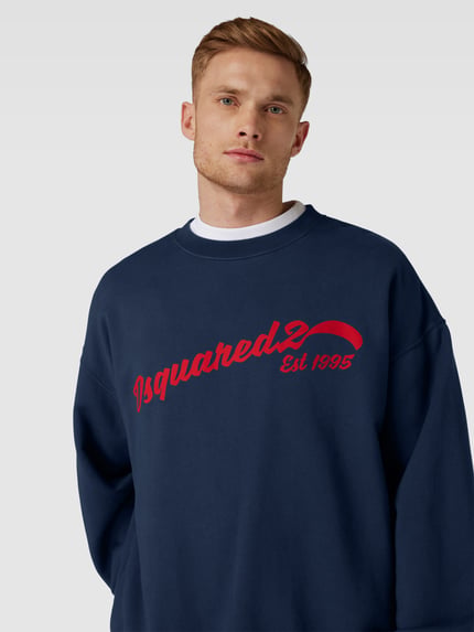 Dsquared2 Loose fit sweatshirt met labelprint Marineblauw - 3