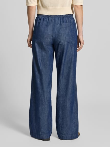 OPUS Wijdte broek van puur katoen model 'Melane line' Jeansblauw - 5