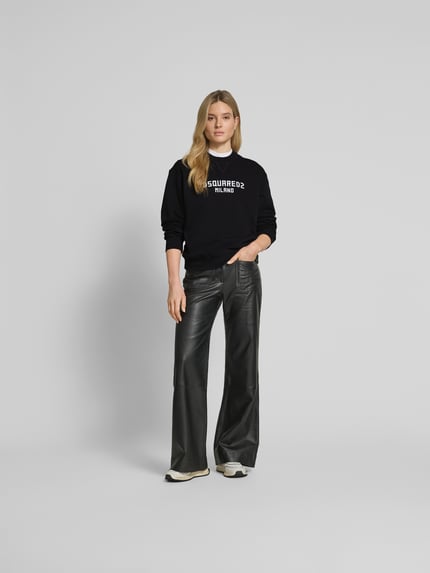 Dsquared2 Bluza o kroju oversized z nadrukiem z logo Czarny 1