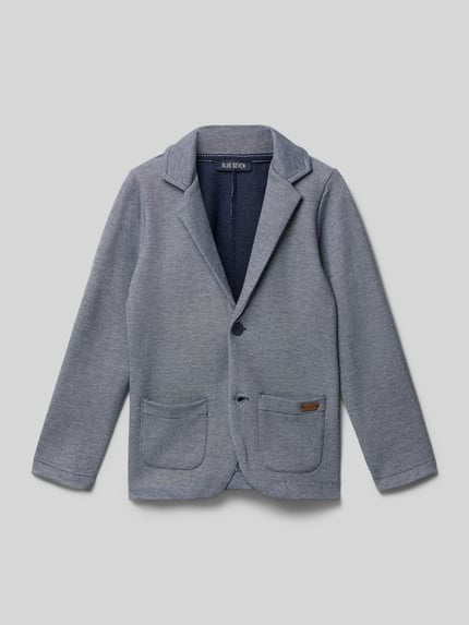 Produktfoto, Blazer mit Reverskragen und aufgesetzten Taschen von Blue Seven aus Baumwoll-Mix, Regular-Fit, Grau, Knopfverschluss, Struktur-Oberfläche