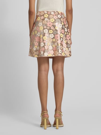YAS High Waist Minirock mit Pailletten Modell 'LALEA' Rosa 5