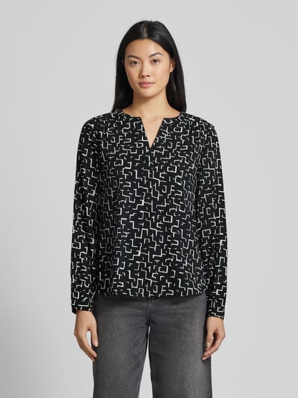Street One Blouseshirt met V-hals Zwart - 4