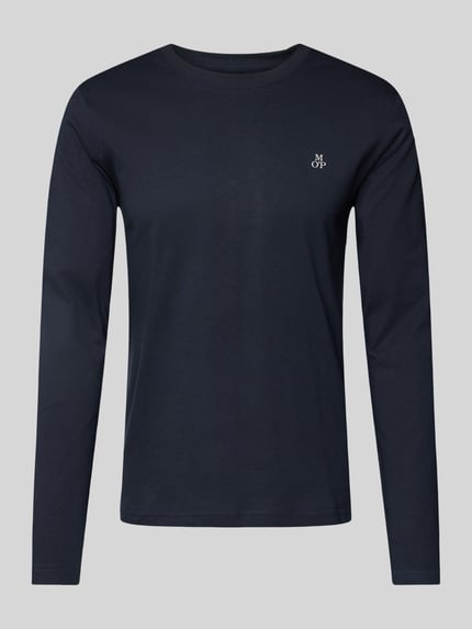 Marc O'Polo Longsleeve aus Baumwolle mit Label-Print Marine 2