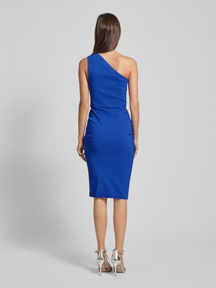 SISTAGLAM Knielanges Cocktailkleid mit One-Shoulder-Träger Royal 5