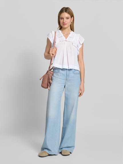Neo Noir Bluse mit Volants Modell 'Jayla' Weiss 1