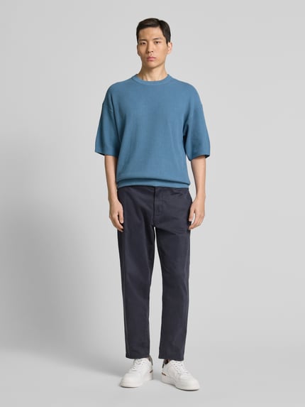 JACK & JONES Premium Koszulka dzianinowa z dekoltem w łódkę model 'KALEB' Oceaniczny 1