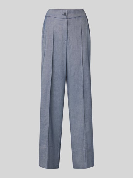 MORE Broek van viscosemix met persplooien Jeansblauw - 2