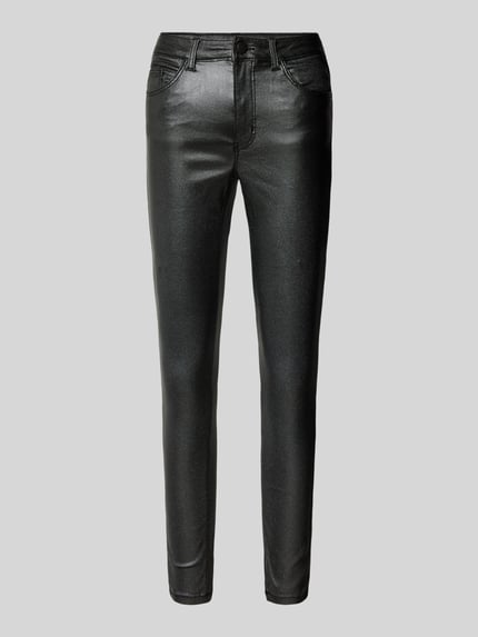 VILA Skinny Fit Jeans mit Glitter-Effekt Modell 'SARAH' Black 2