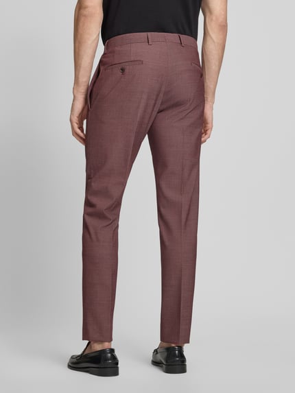 Strellson slim fit pantalon met mix van wol en viscose model 'KYND4' Donkerrood - 5