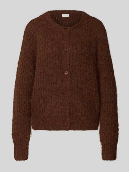 Fynch-Hatton Loose Fit Strickjacke aus Alpaka-Mix mit Woll-Anteil Dunkelbraun 2
