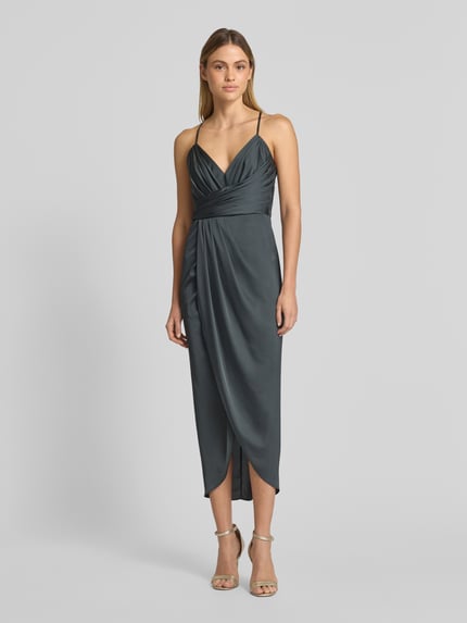 V by Vera Mont Sukienka wieczorowa w stylu kopertowym Antracytowy 4