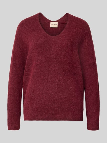 Strickpullover aus Woll-Mix mit V-Ausschnitt Modell 'THORA' Shop The Look MANNEQUINE