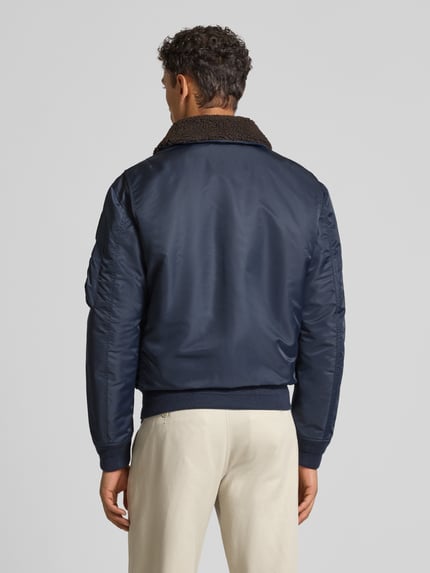 Blauer USA Bomberjacke mit Zweiwege-Reißverschluss Modell 'MARSHALL' Marine 5