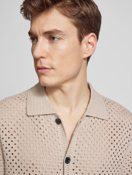 Scotch & Soda Cardigan mit Lochmuster Hellgrau 3