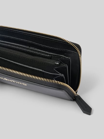 Valentino Bags Portemonnee met labelapplicatie, model 'MANDRIN' Zwart - 3