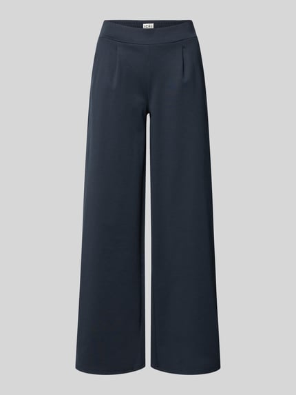 ICHI Broek met wijde pijpen, model 'KATE' Marineblauw - 2
