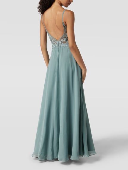 LUXUAR FASHION Abendkleid mit floralem Ziersteinbesatz Gruen 5