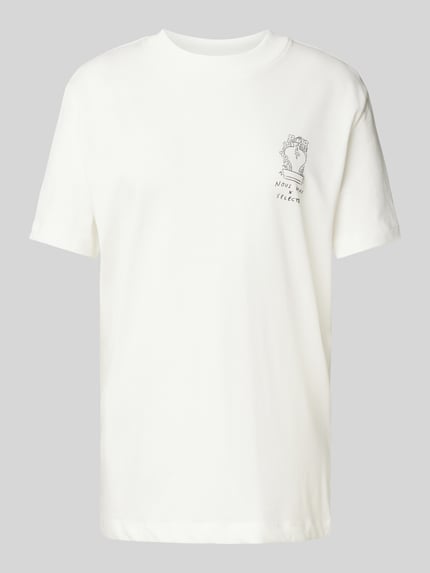 Selected T-shirt z nadrukiem z napisem model ‘RELA COLWOMAN’ Biały 2