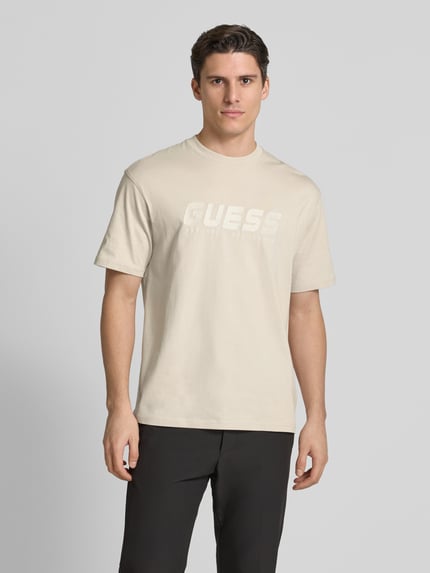 GUESS Activewear T-Shirt mit Label-Print Modell 'SURON' Beige 4