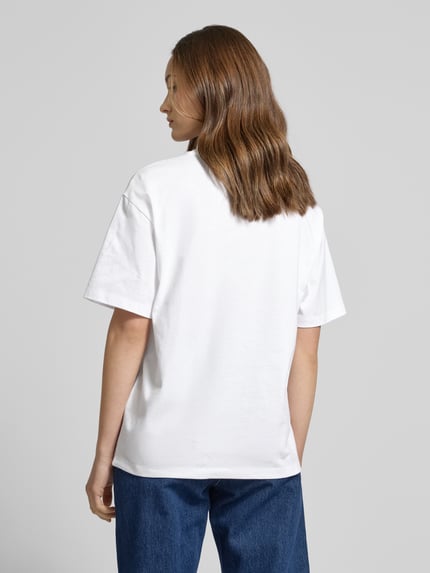 Carhartt Work In Progress T-shirt z obszyciem kamieniami stras model ‘Rivet’ Biały 5