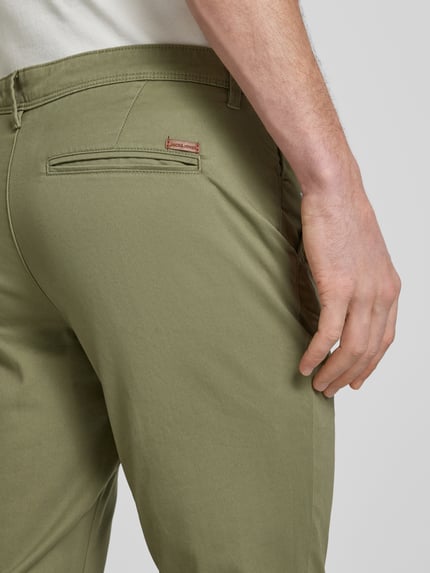 JACK & JONES Chino met ceintuurlussen, model 'MARCO BOWIE' Olijfgroen - 3
