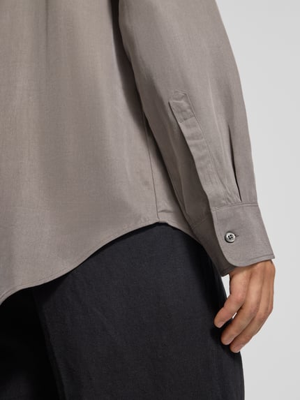 CK Calvin Klein Relaxed Fit Freizeithemd aus Lyocell mit Label-Stitching Stein 3