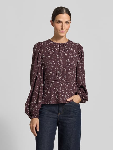 Neo Noir Regular Fit Bluse im Allover-Look Modell 'Delphine' Mittelbraun 4