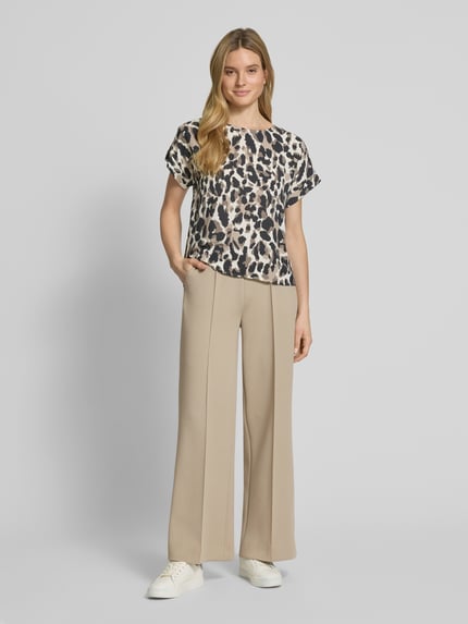 VILA Regular fit blouseshirt met ronde hals, model 'JOSA' Beige - 1