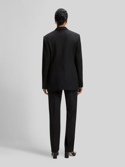 BOSS Regular Fit Longblazer aus Wolle mit Satinrevers Black 5