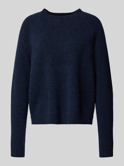 BOSS Sweter z dzianiny o kroju regular fit z mieszanki wełny z alpaki model ‘FEBISAN’ Granatowy 2