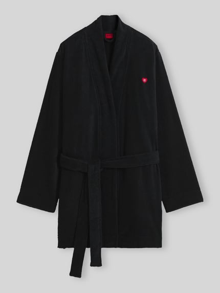 HUGO Regular Fit Bademantel aus reiner Baumwolle Modell 'TERRY GOWN' Black 2