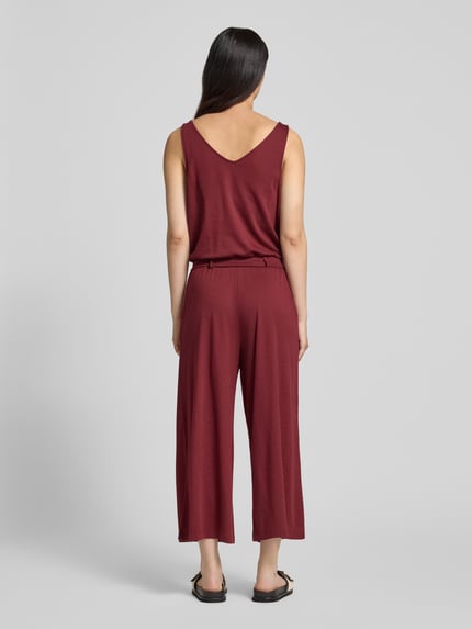 s.Oliver RED LABEL regular fit jumpsuit met strikceintuur van katoenmix Bordeaux - 5