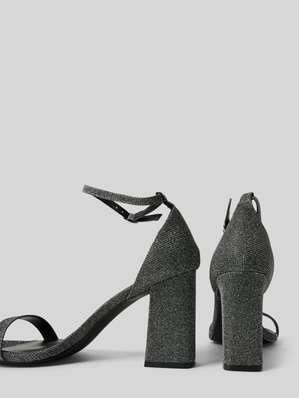 ONLY Sandalen met hak in glitterlook, model 'ANYX' Zilver - 2