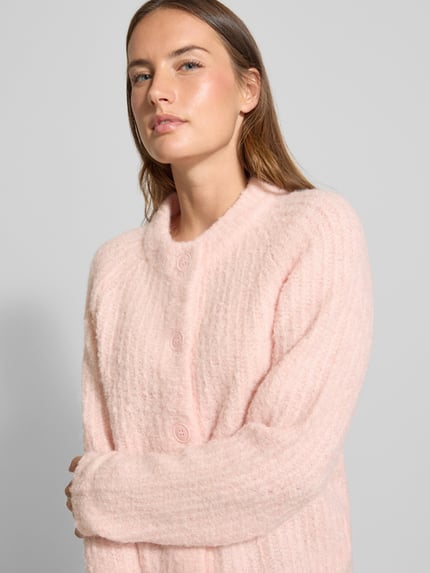 VERO MODA Relaxed Fit Strickjacke mit Woll-Anteil Modell 'CARMEN' Rosa 3