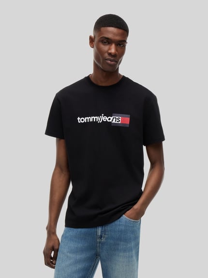 Tommy Jeans Regular Fit T-Shirt aus reiner Baumwolle Black 4