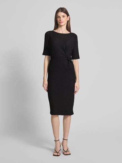 s.Oliver BLACK LABEL Sukienka etui o kroju slim fit z wiązanym detalem Czarny 4