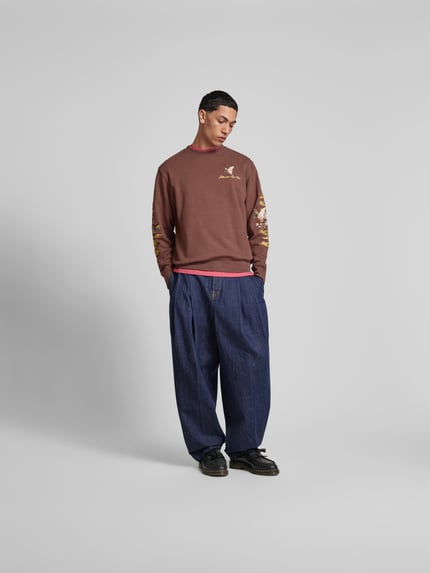 Billionaire Boys Club Sweatshirt mit Label-Stitching Mittelbraun 1