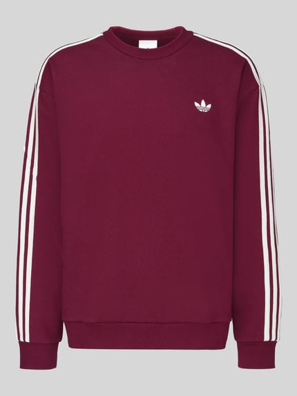 adidas Originals T-Shirt aus Leinen mit Kontraststreifen Bordeaux 2
